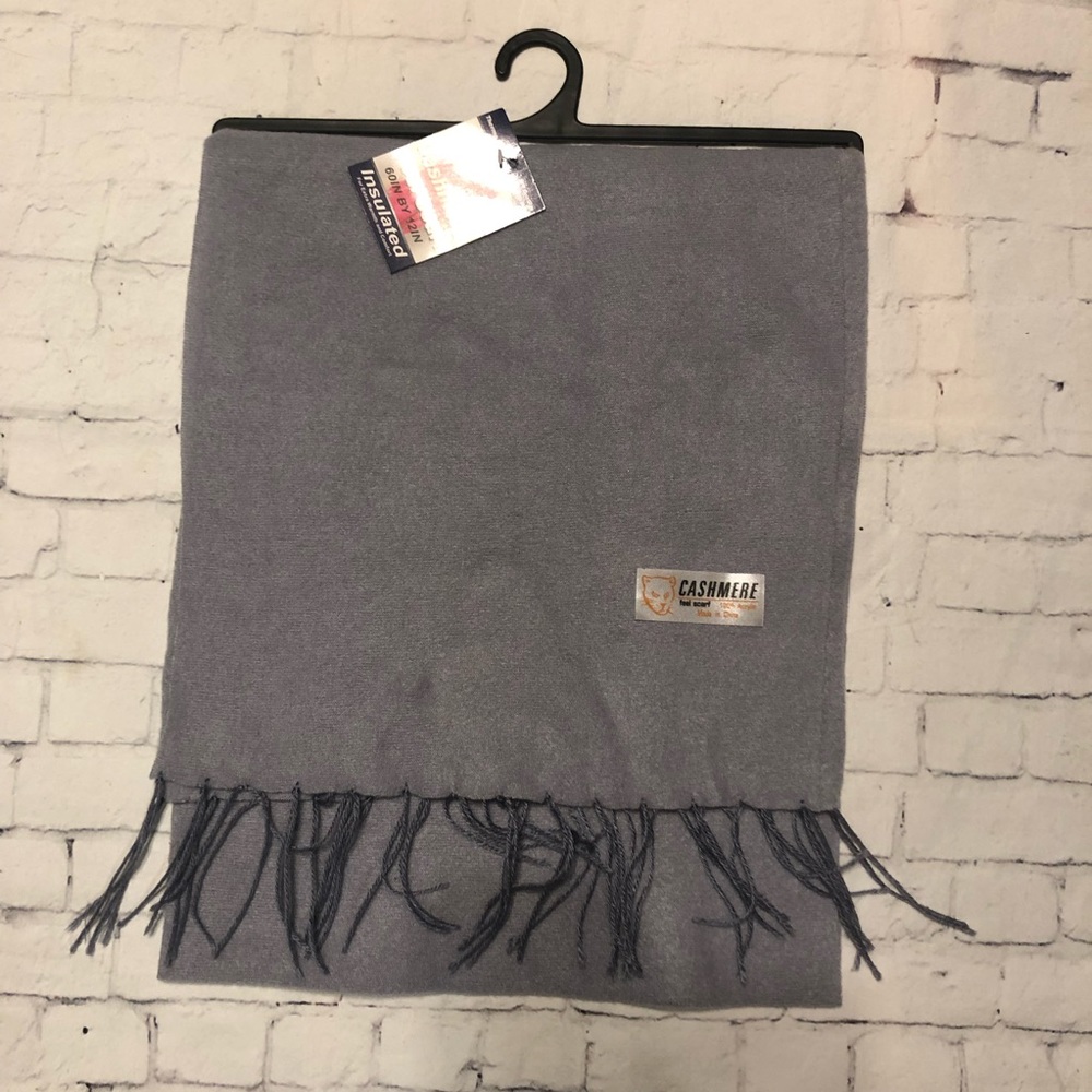 Gray scarf new 60” x 12”